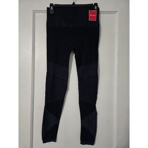 SPANX High Waist Seamless Moto Leggings Indigo Sky Nylon Stretch Size Medium